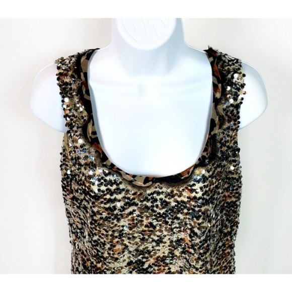 Bling Sequin Animal Print Tank Top Neiman Marcus - Picture 7 of 8
